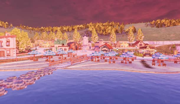 Centro urbano con spiaggia